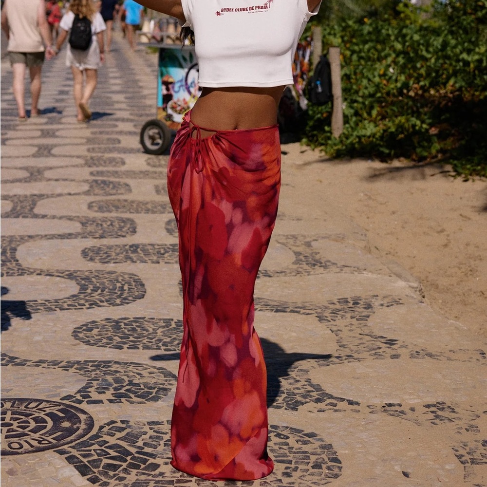 Bydee floral cover up maxi skirt